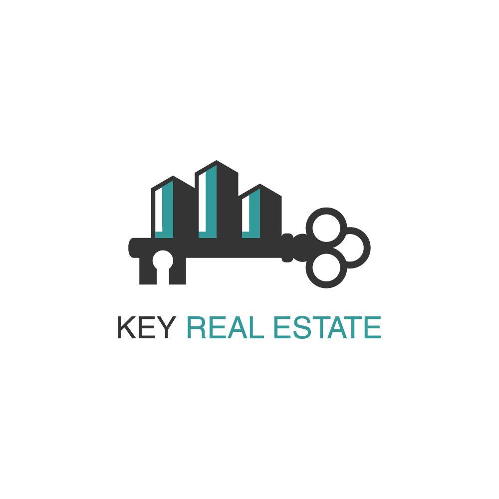 Unique Real Estate Logo - Key Real Estate. Real Estate Logo Design. Real estate