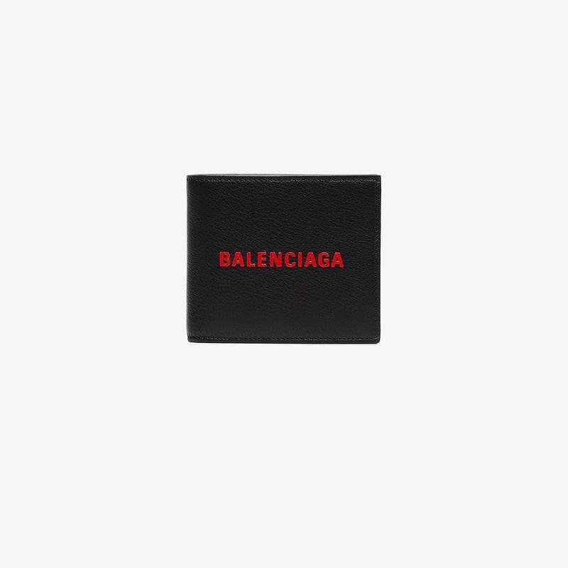Black and Red Rectangle Logo - Balenciaga Black Red Logo Wallet in Black for Men