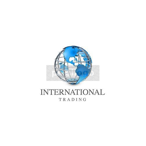 3D Globe Logo - International Trading 3D Globe Logo in PSD Format