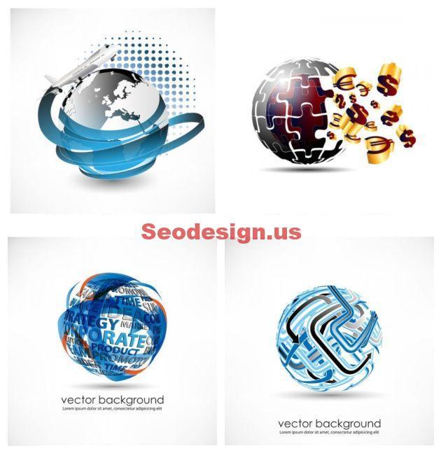 3D Globe Logo - 5 3D Globe Logo Vector Free Download