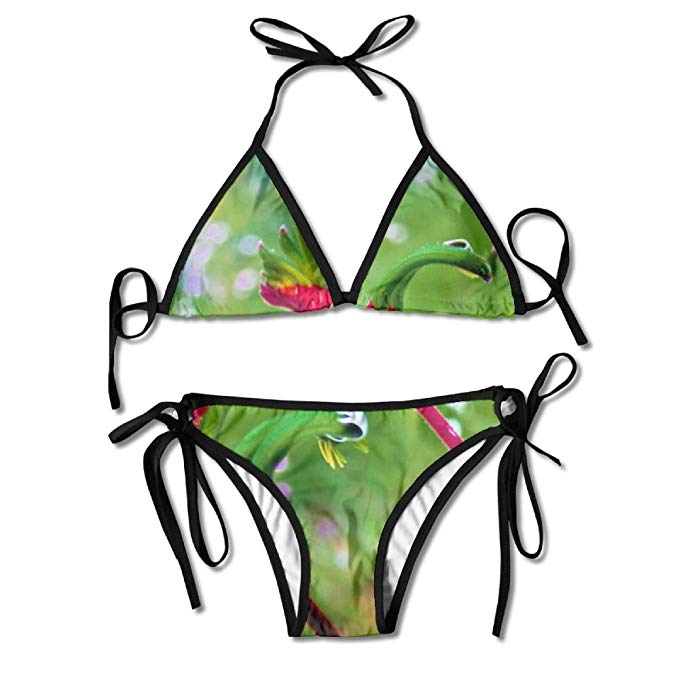 In Green with Red Triangle Kangaroo Logo - Amazon.com: ALEISIN Red and Green Kangaroo Paw Bikini Women's Summer ...