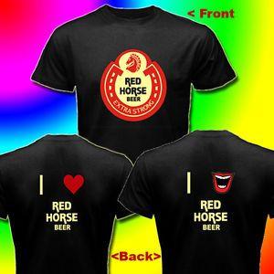 Red Horse Logo - RED HORSE BEER -I LOVE / ENJOY RED HORSE BEER- BLACK T-SHIRT 2-SIDES ...