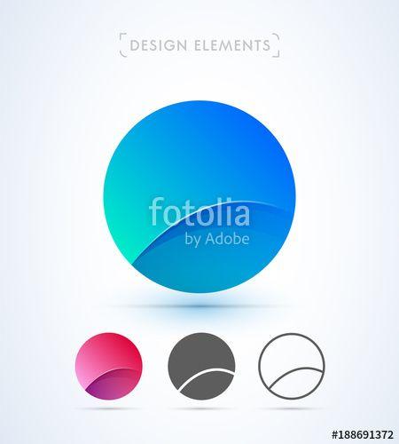 Multi Colored Circular Logo - Vector abstract rounded logo template collection. Multicolored