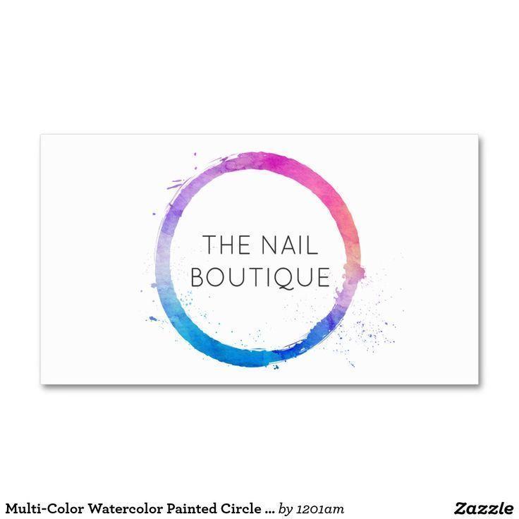 Multi Colored Circular Logo - Profile Card | Beauty Business Cards | Pinterest | Salon nails ...