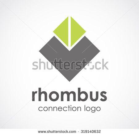 Green Square Company Logo - Connection of green square or rhombus for natural company abstract ...