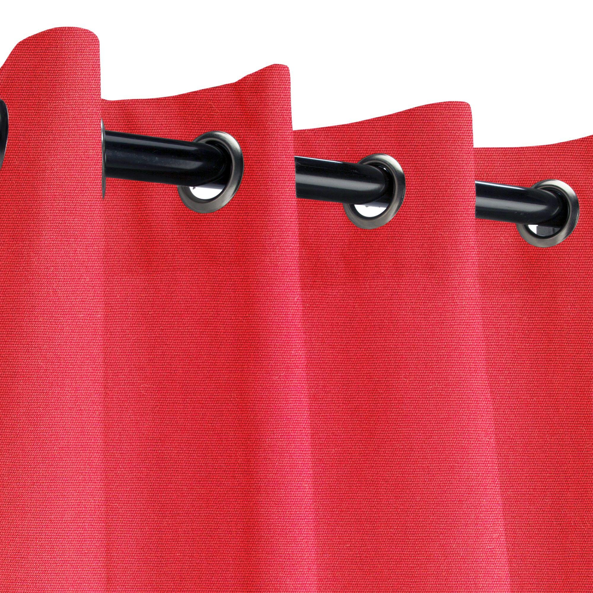 Red Outdoor Logo - Sunbrella Canvas Logo Red Outdoor Curtain | Sunbrella Outdoor Curtains