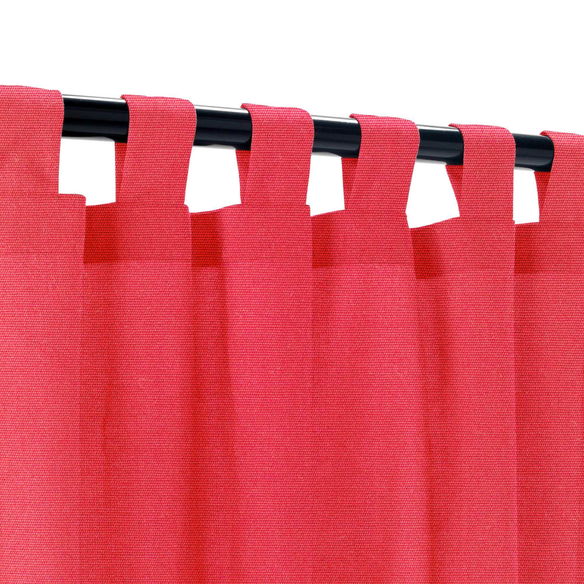 Red Outdoor Logo - Sunbrella Canvas Logo Red Outdoor Curtain | Sunbrella Outdoor Curtains