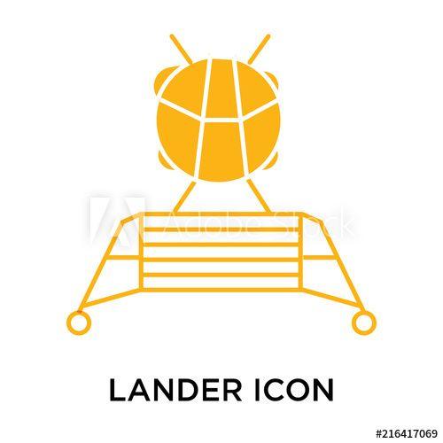 Lander Logo - Lander icon vector sign and symbol isolated on white background ...