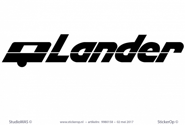 Lander Logo - Auto-, caravansticker retro logo Lander 1 kleur