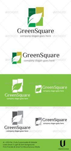 Green Square Company Logo - Best aquablue image. Visual identity, Charts, Branding design