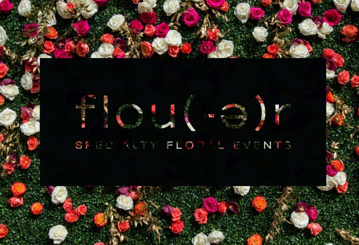 Landscape Wall Logo - Rebranding – Floral Wall with New Logo – Flou(-e)r Specialty Floral ...