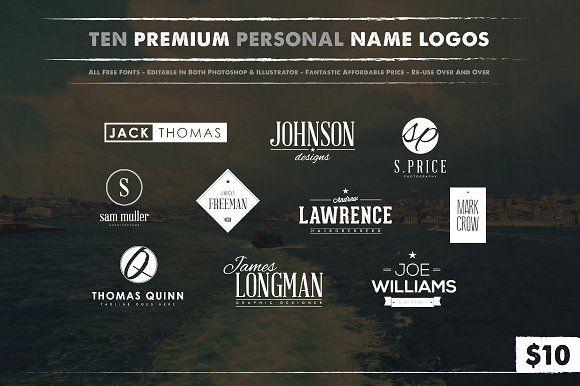 Gray for the Name Logo - 10 Personal Name Logos ~ Logo Templates ~ Creative Market