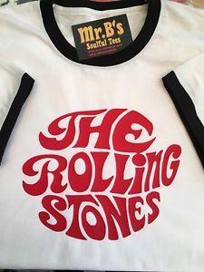 60s Logo - The Rolling Stones 60s Logo Ringer T Shirt-mick Jagger-Ronnie Wood ...
