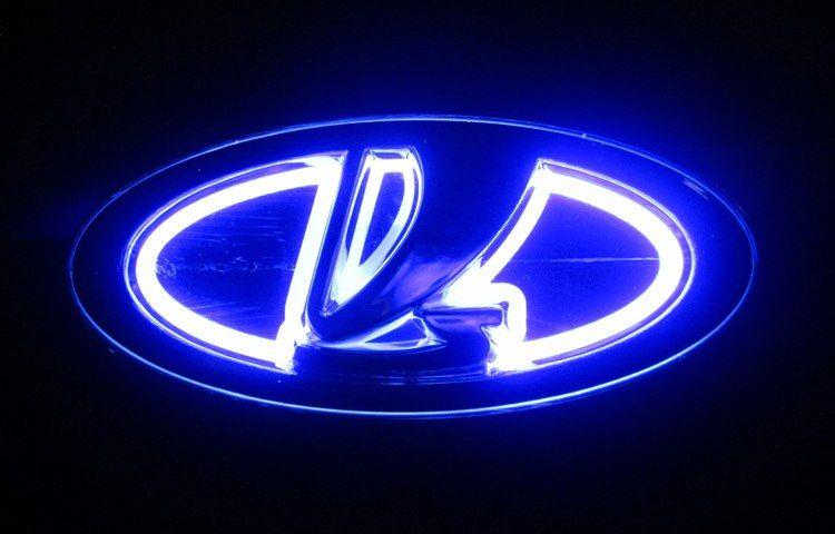 Blue and White Car Logo - New 5D led car logo light for lada car badge LED lamp Auto led laser ...