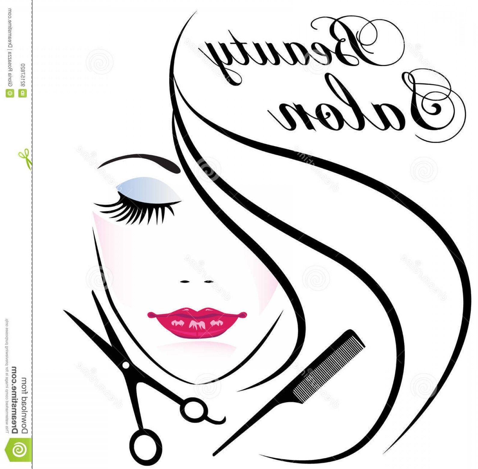 Pretty Woman Logo - Stock Illustration Beauty Salon Pretty Woman Hair Face Logo Comb ...