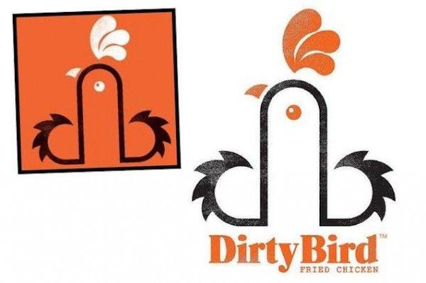 Gold Brown Company Logo - New Dirty Bird Fried Chicken Logo Looks Like a Dick