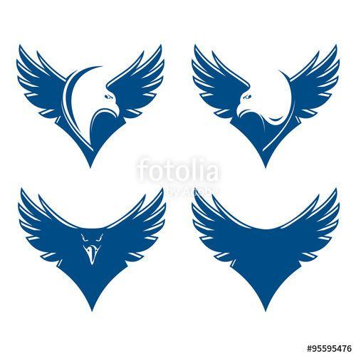 Hawk Wing Logo - Eagle Hawk Wing Logo Icon Set Stock Image And Royalty Free Vector