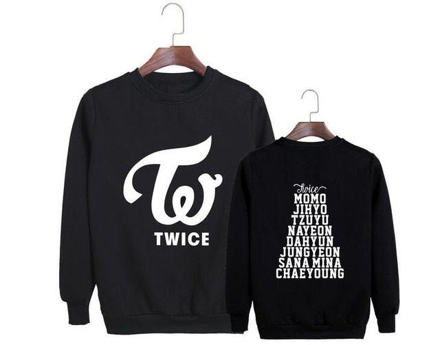 Twice Logo - Kpop twice logo and all member names printing o neck pullover ...