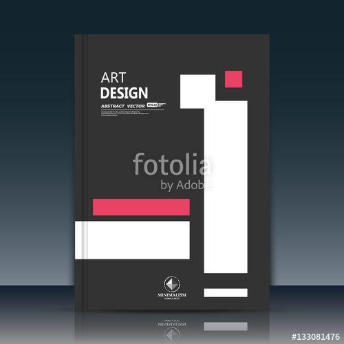 Red Box with White Square Logo - Abstract composition. Text frame surface. A4 brochure cover. Black ...