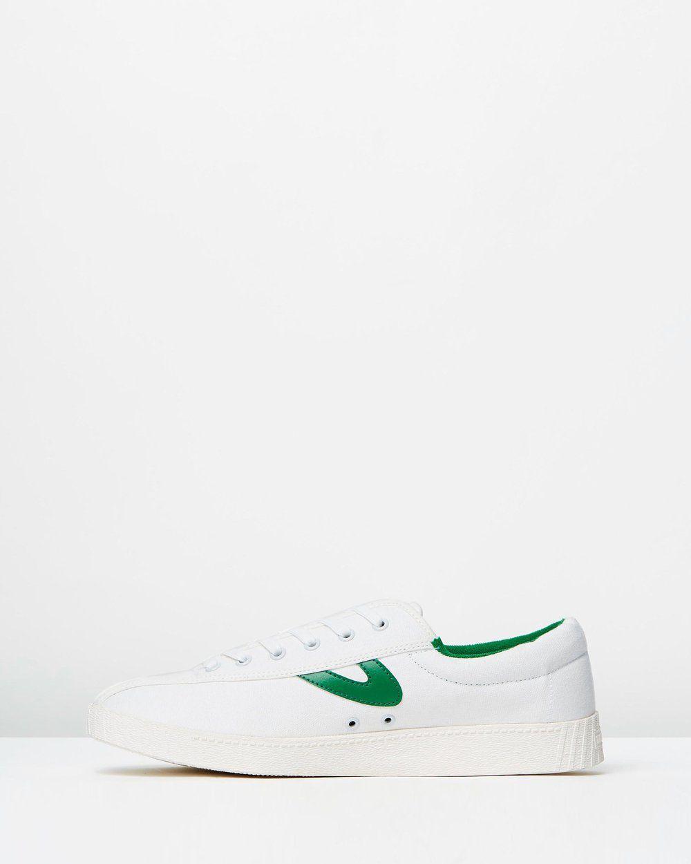 Tretorn Logo - Tretorn Nylite Plus - Unisex - White canvas upper; green leatherette ...