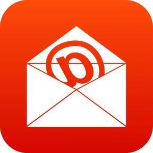 Red Open Envelope Logo - Open Envelope With A Paper With A Blue Email Logo Gm | LaztTweet