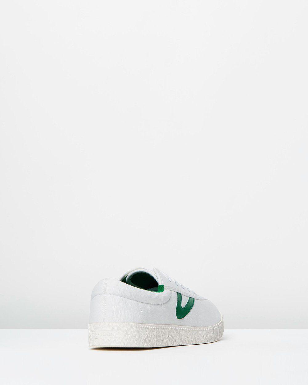 Tretorn Logo - Tretorn Nylite Plus - Unisex - White canvas upper; green leatherette ...