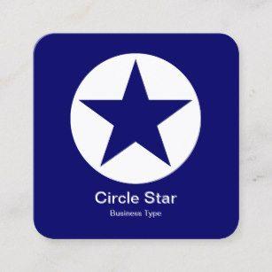 Blue Square White Star Logo - Blue Circles And Stars Business Cards
