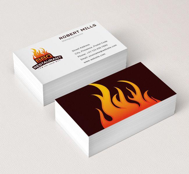 Business Card Logo - BBQ Restaurant Logo & Business Card Template Design Love