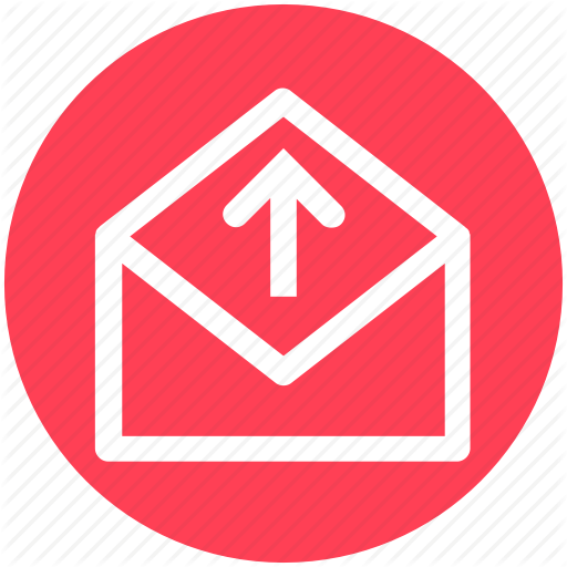 Red Open Envelope Logo - Envelope, letter, mail, message, open envelope, send icon