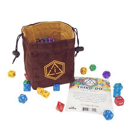 Gold Brown Company Logo - Third Die Dice Bag - Handcrafted, Reversible Drawstring Dice Bag ...