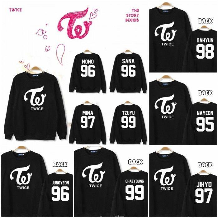 Twice Logo - TWICE Logo Member Name Numbered Sweatshirt Sweater