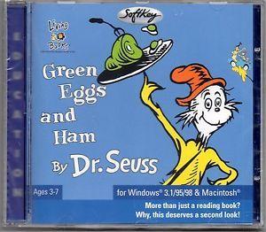 Green Eggs and Ham Living Books Logo - DR SEUSS - Green Eggs & Ham - Windows PC Computer CD-Rom - New ...