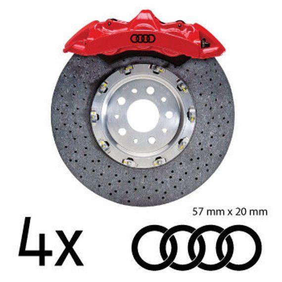 4 Rings Logo - Set of 4 rings logo AUDI brake caliper stickers