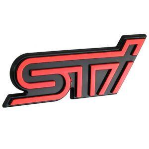 Subaru Impreza WRX Logo - Red & Black STI Rear Boot Logo Emblem Badge For Subaru Impreza WRX