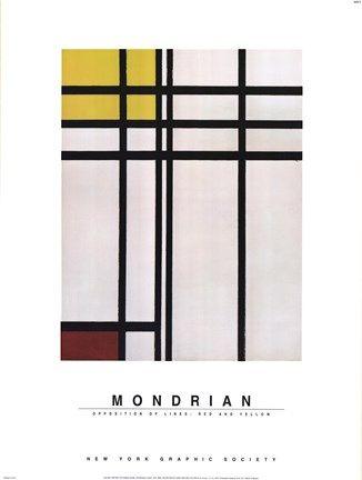 Lines Red Y Logo - Opposition of Lines: Red and Yellow Fine Art Print by Piet Mondrian ...
