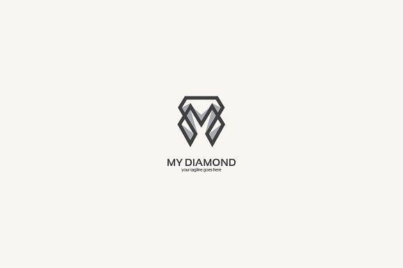 Grey Diamond Logo - M Diamond Logo Logo Templates Creative Market