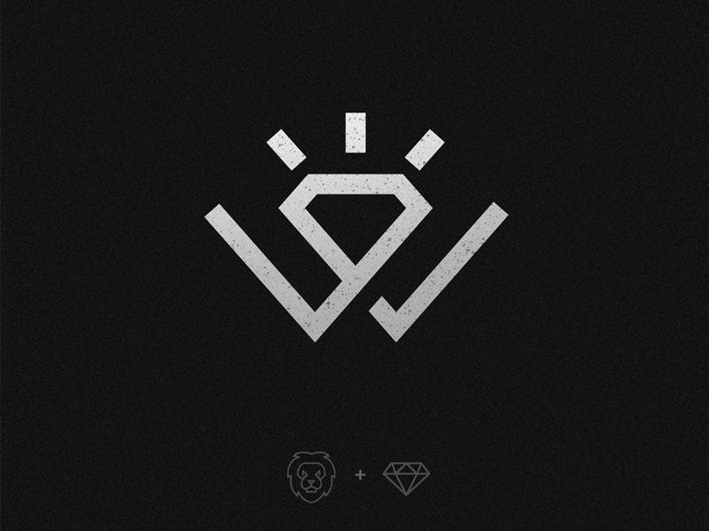 Grey Diamond Logo - Lion diamond logo