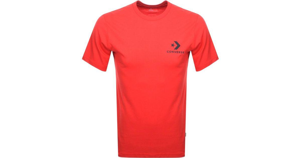 Red Star T Logo - Converse Star Chevron Logo T Shirt Red in Red for Men