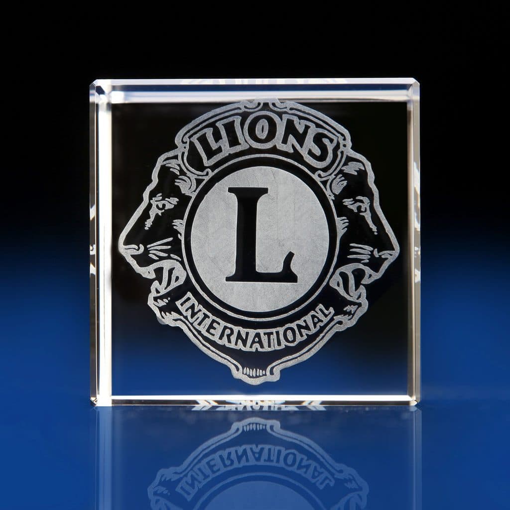 Crystal Lion Logo - Rotary Awards, Round Table, Lions Club Awards, Trophies:Laser Crystal
