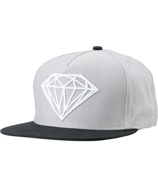 Grey Diamond Logo - Diamond Supply Co Brilliant Black & Grey Snapback Hat