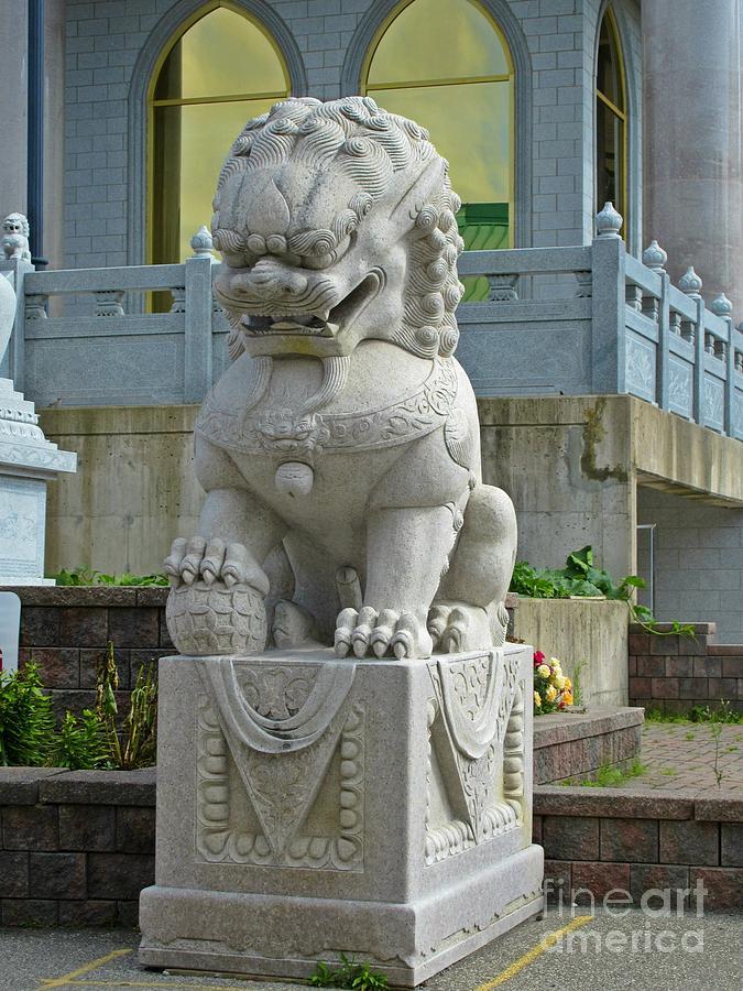 Crystal Lion Logo - Buddhist Lion Symbol Sculpture by Crystal Loppie