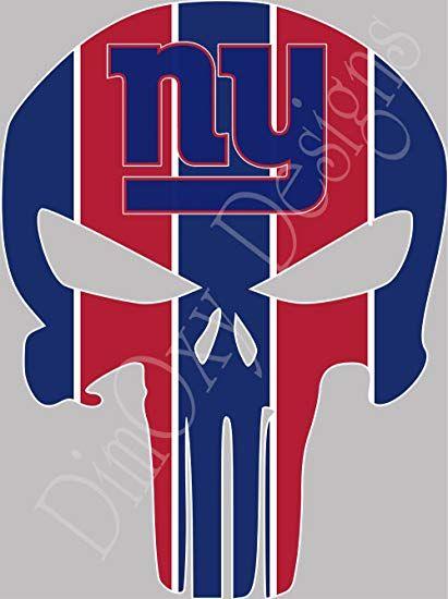 NY Giants Logo - Amazon.com : Giants Punisher (Skull) Full Color Sport Fan Vinyl