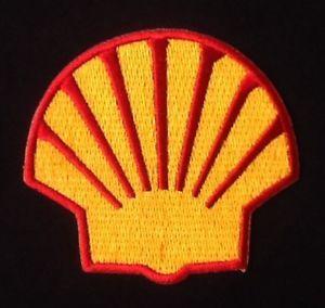 Red and Yellow Shell Logo - SHELL LOGO OIL F1 GAS GASOLINE PETROL CAR MOTOR RACONG BADGE IRON