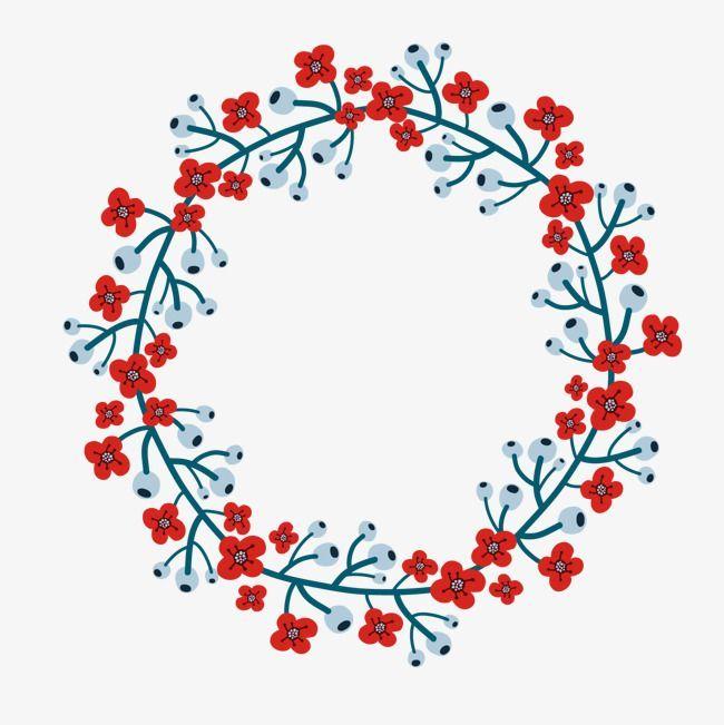 Red Flower in a Blue Circle Logo - flower circle. Flower circle