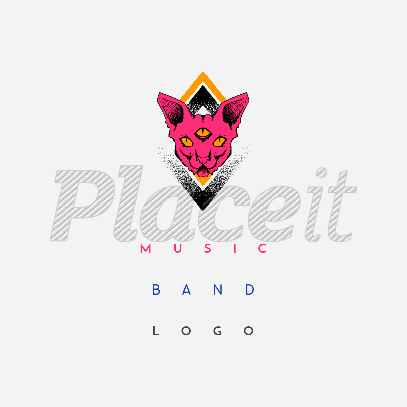 Musician Logo - Placeit Logo Maker with Three Eyed Cat Graphic