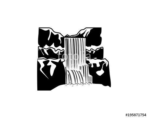 Waterfall Logo - View of the Waterfall Symbol Logo Vector Stock image and royalty