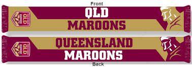 QLD Maroons Logo - Queensland Maroons State Of Origin QLD SOO Large Logo Knitted Scarf ...