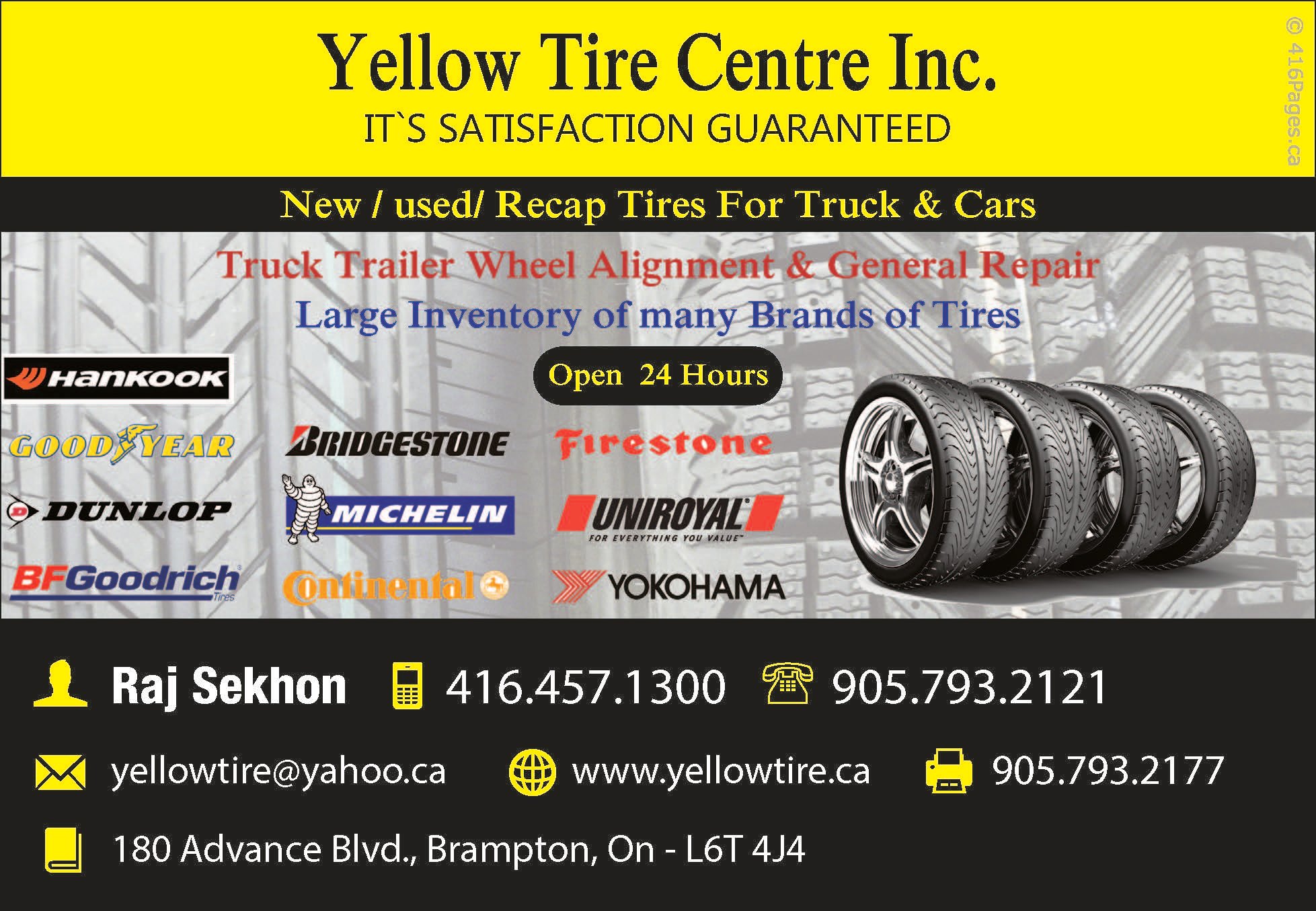 Tire Business Logo - Yellow Tire Centre Inc