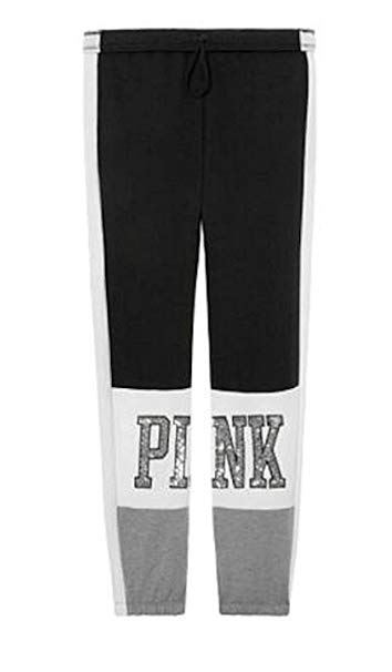 Victoria's Secret Pink Black Logo - VS Pink Victoria's Secret Pink New Logo Bling Campus Slouchy Pant ...