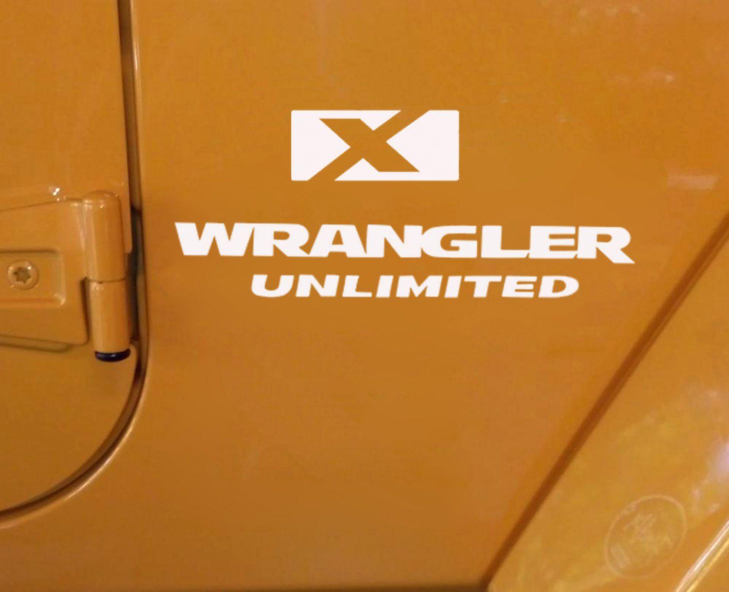 Jeep Wrangler X Logo - 2 of Jeep wrangler unlimited X Decal Stickers Logo white color